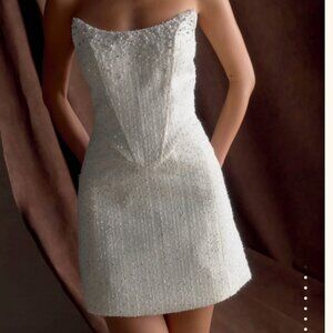 Meshki Lorrie Tweed Corset Mini Dress - US 8/Large